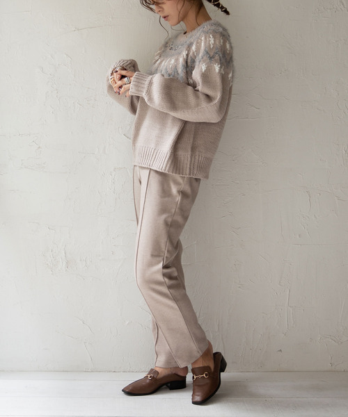 rectangle(レクタングル)の「ノルディックニットトップス(ニット/セーター・レディース・ベージュ/ブラウン/オフホワイト/グレー/ネイビー・FREE)」の17枚目の写真