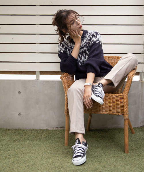 rectangle(レクタングル)の「ノルディックニットトップス(ニット/セーター・レディース・ベージュ/ブラウン/オフホワイト/グレー/ネイビー・FREE)」の19枚目の写真