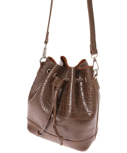 Edit Sheen（エディットシーン）の「クロコ型押し巾着ショルダーバッグ（ショルダーバッグ・レディース・ブラック/ブラウン・FREE）」の7枚目の写真