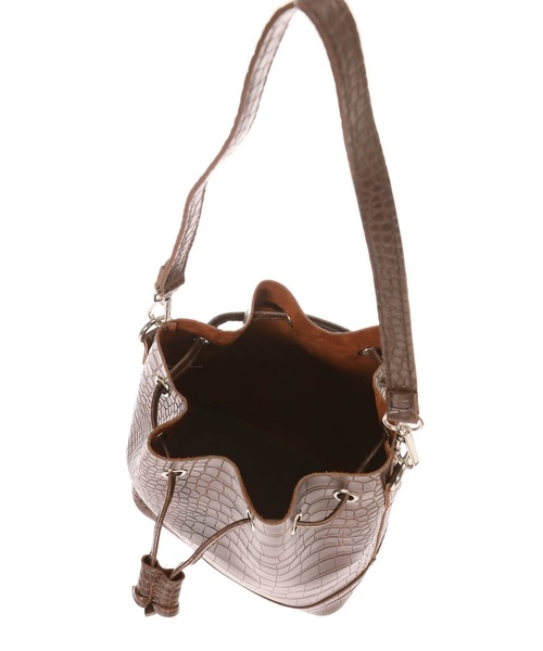 Edit Sheen（エディットシーン）の「クロコ型押し巾着ショルダーバッグ（ショルダーバッグ・レディース・ブラック/ブラウン・FREE）」の8枚目の写真