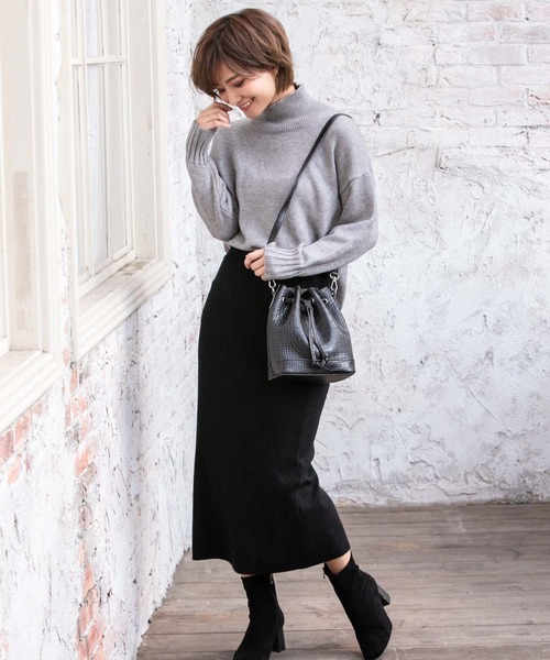 Edit Sheen（エディットシーン）の「クロコ型押し巾着ショルダーバッグ（ショルダーバッグ・レディース・ブラック/ブラウン・FREE）」の13枚目の写真