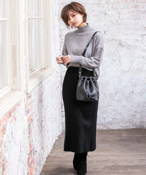 Edit Sheen（エディットシーン）の「クロコ型押し巾着ショルダーバッグ（ショルダーバッグ・レディース・ブラック/ブラウン・FREE）」の14枚目の写真