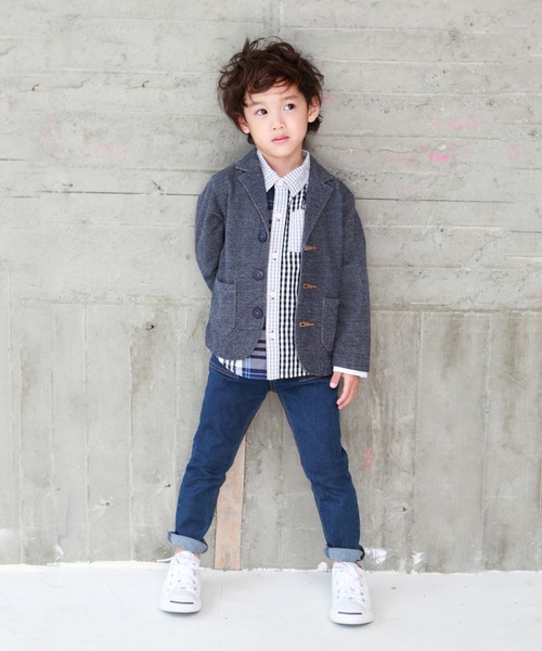 RAGMART（ラグマート）の「カットソージャケット（テーラードジャケット・キッズ・グレー/ネイビー・130cm/100cm/110cm/120cm）」の13枚目の写真