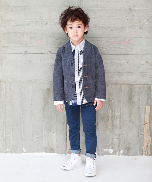 RAGMART（ラグマート）の「カットソージャケット（テーラードジャケット・キッズ・グレー/ネイビー・130cm/100cm/110cm/120cm）」の14枚目の写真