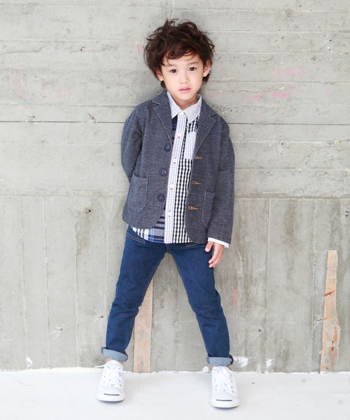 RAGMART（ラグマート）の「カットソージャケット（テーラードジャケット・キッズ・グレー/ネイビー・130cm/100cm/110cm/120cm）」の10枚目の写真