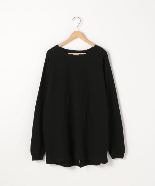 coen(コーエン)の「【WEB限定カラー】USAコットンバックスリットロングスリーブカットソー(ロングTシャツ/ロンT)(Tシャツ/カットソー・レディース・ダークグレー/パープル/ナチュラル/ブラック/オリーブ/ホワイト・FREE)」の3枚目の写真