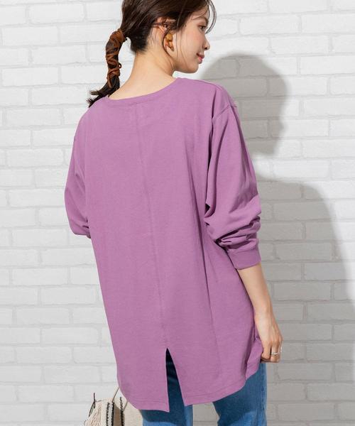 coen(コーエン)の「【WEB限定カラー】USAコットンバックスリットロングスリーブカットソー(ロングTシャツ/ロンT)(Tシャツ/カットソー・レディース・ダークグレー/パープル/ナチュラル/ブラック/オリーブ/ホワイト・FREE)」の19枚目の写真