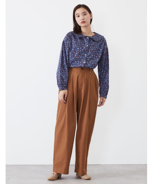 POU DOU DOU（プードゥドゥ）の「9分丈ボリュームタックパンツ（その他パンツ・レディース・ダークブラウン/インディゴブルー/アイボリー・3）」の4枚目の写真