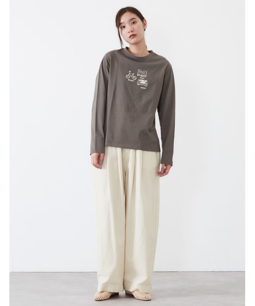 POU DOU DOU（プードゥドゥ）の「9分丈ボリュームタックパンツ（その他パンツ・レディース・ダークブラウン/インディゴブルー/アイボリー・3）」の9枚目の写真