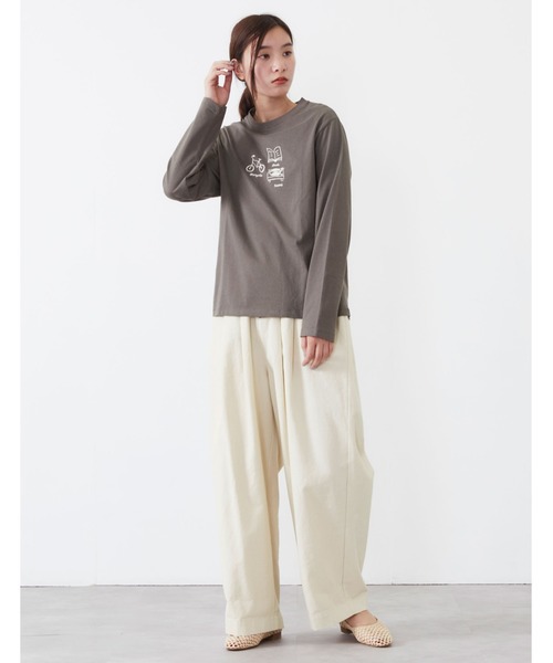 POU DOU DOU（プードゥドゥ）の「9分丈ボリュームタックパンツ（その他パンツ・レディース・ダークブラウン/インディゴブルー/アイボリー・3）」の10枚目の写真