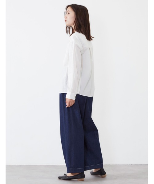 POU DOU DOU（プードゥドゥ）の「9分丈ボリュームタックパンツ（その他パンツ・レディース・ダークブラウン/インディゴブルー/アイボリー・3）」の15枚目の写真