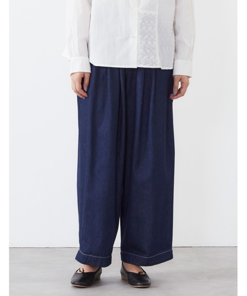 POU DOU DOU（プードゥドゥ）の「9分丈ボリュームタックパンツ（その他パンツ・レディース・ダークブラウン/インディゴブルー/アイボリー・3）」の16枚目の写真