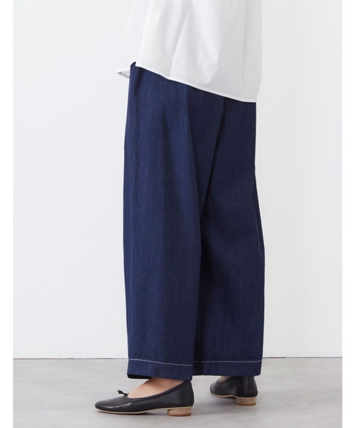 POU DOU DOU（プードゥドゥ）の「9分丈ボリュームタックパンツ（その他パンツ・レディース・ダークブラウン/インディゴブルー/アイボリー・3）」の18枚目の写真