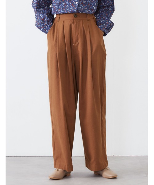 POU DOU DOU（プードゥドゥ）の「9分丈ボリュームタックパンツ（その他パンツ・レディース・ダークブラウン/インディゴブルー/アイボリー・3）」の19枚目の写真