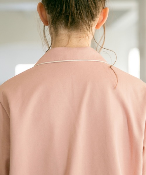 bijorie（ビジュリィ）の「裏毛パイピングパジャマ（ルームウェア/パジャマ・レディース・ブルー/アイボリー/ピンク・FREE）」の4枚目の写真