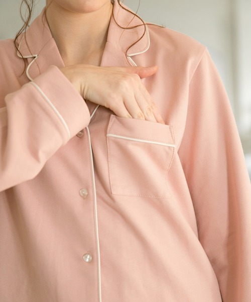 bijorie（ビジュリィ）の「裏毛パイピングパジャマ（ルームウェア/パジャマ・レディース・ブルー/アイボリー/ピンク・FREE）」の9枚目の写真