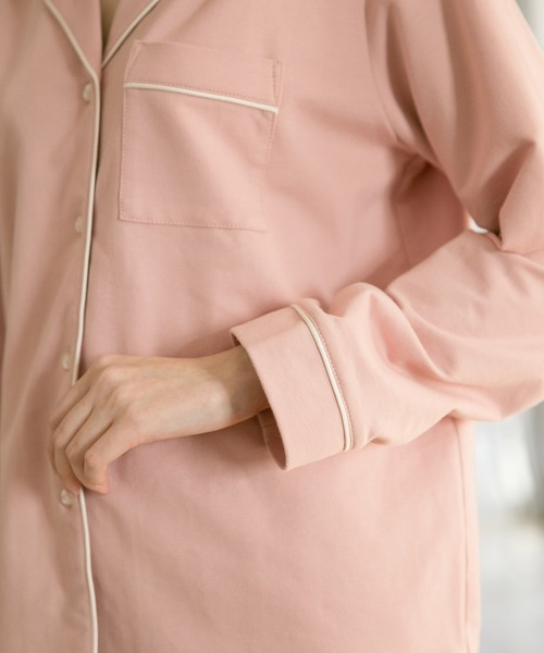 bijorie（ビジュリィ）の「裏毛パイピングパジャマ（ルームウェア/パジャマ・レディース・ブルー/アイボリー/ピンク・FREE）」の6枚目の写真