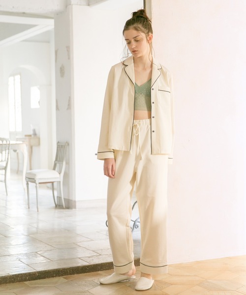 bijorie（ビジュリィ）の「裏毛パイピングパジャマ（ルームウェア/パジャマ・レディース・ブルー/アイボリー/ピンク・FREE）」の12枚目の写真