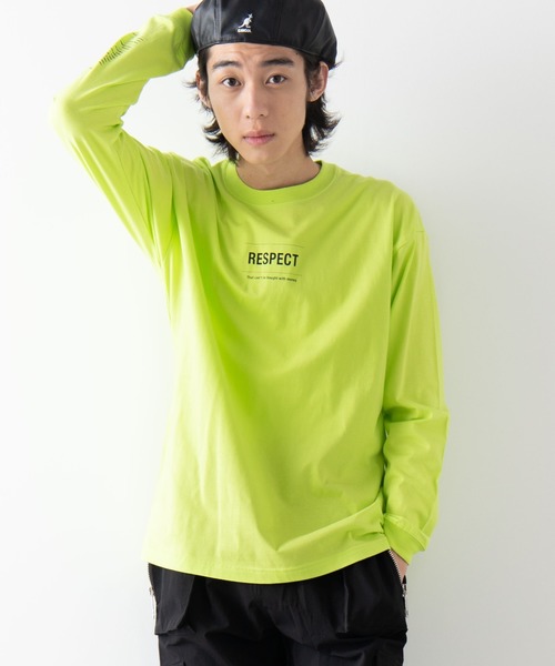WEGO（ウィゴー）の「WEGO/シンプルスリーブロゴビッグシルエットロンT（Tシャツ/カットソー・メンズ・ブラック/イエロー系その他/ホワイト・LARGE/SMALL/MEDIUM）」の3枚目の写真