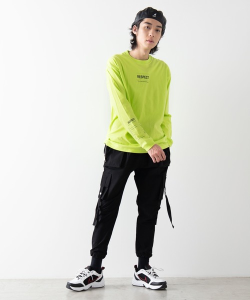 WEGO（ウィゴー）の「WEGO/シンプルスリーブロゴビッグシルエットロンT（Tシャツ/カットソー・メンズ・ブラック/イエロー系その他/ホワイト・LARGE/SMALL/MEDIUM）」の13枚目の写真