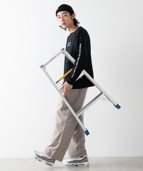 WEGO（ウィゴー）の「WEGO/シンプルスリーブロゴビッグシルエットロンT（Tシャツ/カットソー・メンズ・ブラック/イエロー系その他/ホワイト・LARGE/SMALL/MEDIUM）」の10枚目の写真