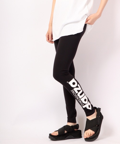 DIMENSIONE danza（ディメンシオーネ ダンツァ）の「ロゴロングレギンス（レギンス/スパッツ・レディース・ピンクベージュ/ブラック・SMALL/MEDIUM）」の2枚目の写真