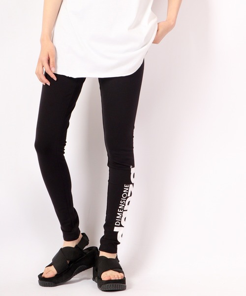 DIMENSIONE danza（ディメンシオーネ ダンツァ）の「ロゴロングレギンス（レギンス/スパッツ・レディース・ピンクベージュ/ブラック・SMALL/MEDIUM）」の3枚目の写真