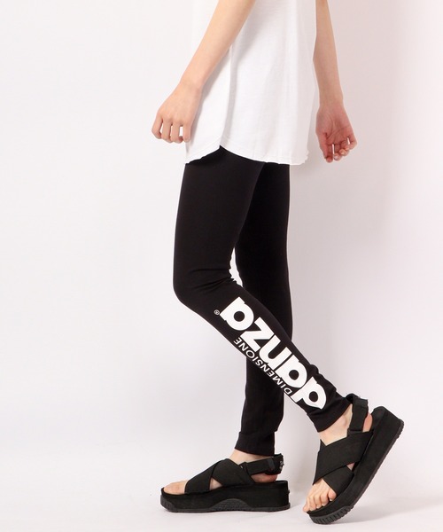 DIMENSIONE danza（ディメンシオーネ ダンツァ）の「ロゴロングレギンス（レギンス/スパッツ・レディース・ピンクベージュ/ブラック・SMALL/MEDIUM）」の4枚目の写真