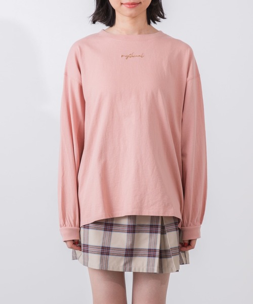 WEGO(ウィゴー)の「WEGO/ボリュームスリーブロゴロンT(Tシャツ/カットソー・レディース・ベージュ/サックスブルー/ピンク/アイボリー・FREE)」の10枚目の写真