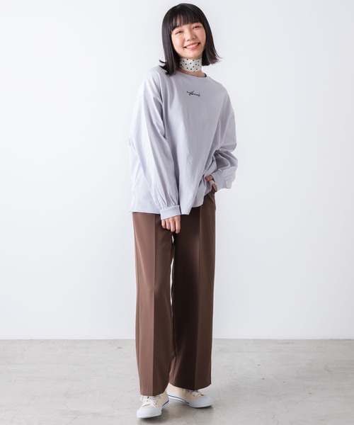 WEGO(ウィゴー)の「WEGO/ボリュームスリーブロゴロンT(Tシャツ/カットソー・レディース・ベージュ/サックスブルー/ピンク/アイボリー・FREE)」の11枚目の写真