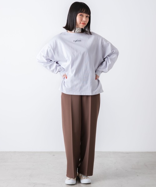 WEGO(ウィゴー)の「WEGO/ボリュームスリーブロゴロンT(Tシャツ/カットソー・レディース・ベージュ/サックスブルー/ピンク/アイボリー・FREE)」の16枚目の写真