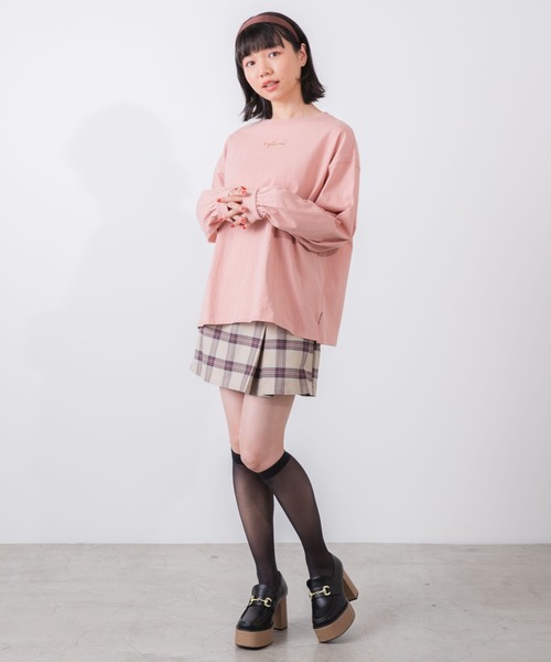 WEGO(ウィゴー)の「WEGO/ボリュームスリーブロゴロンT(Tシャツ/カットソー・レディース・ベージュ/サックスブルー/ピンク/アイボリー・FREE)」の19枚目の写真