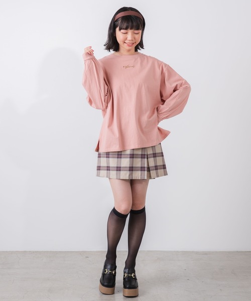 WEGO(ウィゴー)の「WEGO/ボリュームスリーブロゴロンT(Tシャツ/カットソー・レディース・ベージュ/サックスブルー/ピンク/アイボリー・FREE)」の9枚目の写真