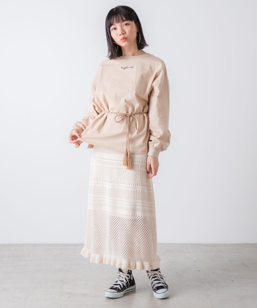 WEGO(ウィゴー)の「WEGO/ボリュームスリーブロゴロンT(Tシャツ/カットソー・レディース・ベージュ/サックスブルー/ピンク/アイボリー・FREE)」の12枚目の写真