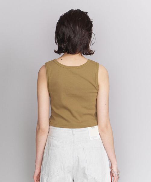 BEAUTY&YOUTH UNITED ARROWS（ビューティーアンドユースユナイテッドアローズ）の「BY コットンテレコクロップドノースリーブカットソー ◆（Tシャツ/カットソー・レディース・ベージュ/ブラック/オレンジ系その他・FREE）」の6枚目の写真