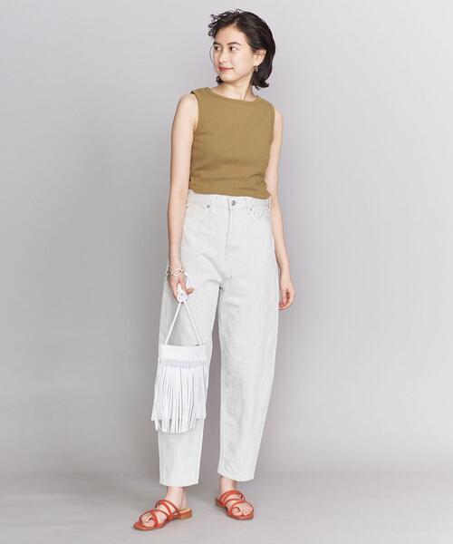 BEAUTY&YOUTH UNITED ARROWS（ビューティーアンドユースユナイテッドアローズ）の「BY コットンテレコクロップドノースリーブカットソー ◆（Tシャツ/カットソー・レディース・ベージュ/ブラック/オレンジ系その他・FREE）」の19枚目の写真