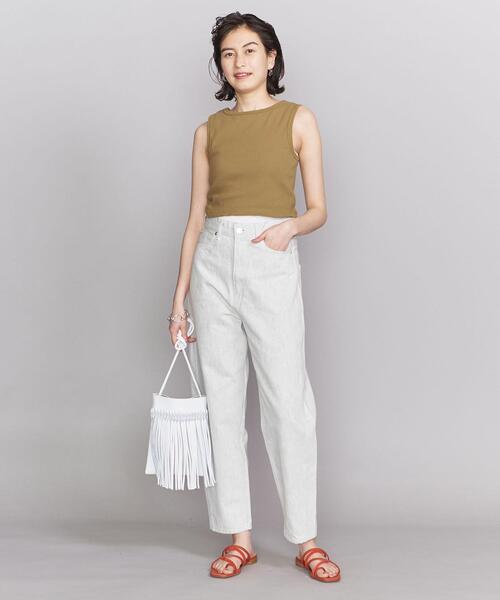 BEAUTY&YOUTH UNITED ARROWS（ビューティーアンドユースユナイテッドアローズ）の「BY コットンテレコクロップドノースリーブカットソー ◆（Tシャツ/カットソー・レディース・ベージュ/ブラック/オレンジ系その他・FREE）」の20枚目の写真