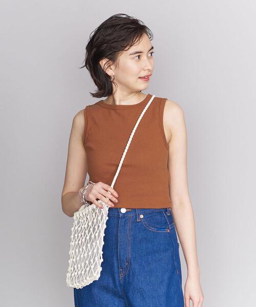 BEAUTY&YOUTH UNITED ARROWS（ビューティーアンドユースユナイテッドアローズ）の「BY コットンテレコクロップドノースリーブカットソー ◆（Tシャツ/カットソー・レディース・ベージュ/ブラック/オレンジ系その他・FREE）」の22枚目の写真