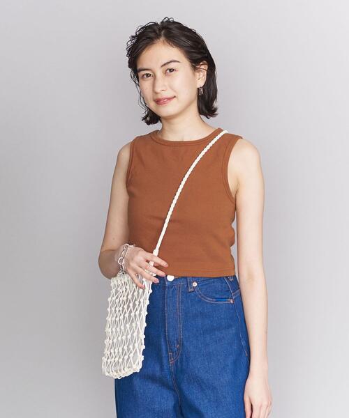 BEAUTY&YOUTH UNITED ARROWS（ビューティーアンドユースユナイテッドアローズ）の「BY コットンテレコクロップドノースリーブカットソー ◆（Tシャツ/カットソー・レディース・ベージュ/ブラック/オレンジ系その他・FREE）」の11枚目の写真