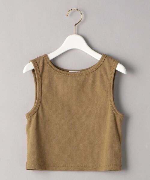 BEAUTY&YOUTH UNITED ARROWS（ビューティーアンドユースユナイテッドアローズ）の「BY コットンテレコクロップドノースリーブカットソー ◆（Tシャツ/カットソー・レディース・ベージュ/ブラック/オレンジ系その他・FREE）」の13枚目の写真