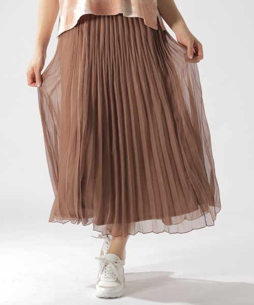 BAYFLOW（ベイフロー）の「シアープリーツスカート（スカート・レディース・アイボリー/ブルー/ブラウン/ライトグリーン・MEDIUM/SMALL）」の2枚目の写真