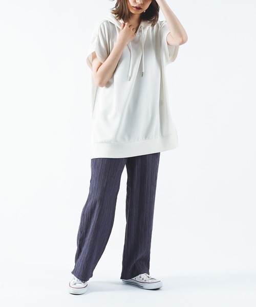 Ambre Neige(アンブルネージュ)の「フレンチスリーブパーカー/パウダリーパーカー/【WEB/EC限定商品】(パーカー・レディース・カーキ/サックスブルー/オフホワイト・FREE)」の12枚目の写真