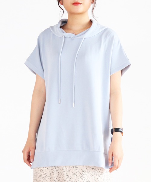 Ambre Neige(アンブルネージュ)の「フレンチスリーブパーカー/パウダリーパーカー/【WEB/EC限定商品】(パーカー・レディース・カーキ/サックスブルー/オフホワイト・FREE)」の15枚目の写真