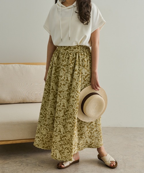 Ambre Neige(アンブルネージュ)の「フレンチスリーブパーカー/パウダリーパーカー/【WEB/EC限定商品】(パーカー・レディース・カーキ/サックスブルー/オフホワイト・FREE)」の21枚目の写真