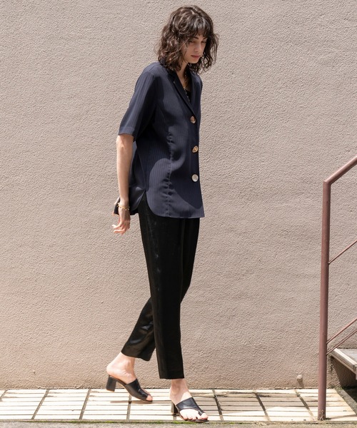 MAISON SPECIAL（メゾンスペシャル）の「ウールライクシャツジャケット【MAISON SPECIAL/メゾンスペシャル】■セットアップ対応■（シャツ/ブラウス・レディース・チャコールグレー/ブラウン/ネイビー・FREE）」の5枚目の写真