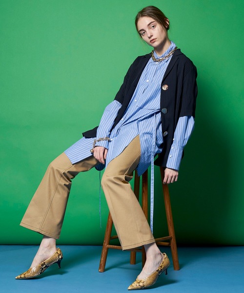 MAISON SPECIAL（メゾンスペシャル）の「ウールライクシャツジャケット【MAISON SPECIAL/メゾンスペシャル】■セットアップ対応■（シャツ/ブラウス・レディース・チャコールグレー/ブラウン/ネイビー・FREE）」の14枚目の写真