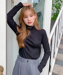 A'GEM/9 × .kom『muah muah/ムーアムーア』MUAH STITCH TURTLENECK T-SHIRT/ステッチ タートルネック Tシャツ/ロングスリーブカットソー