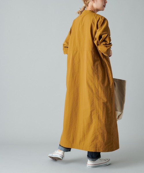 PUAL CE CIN(ピュアルセシン)の「スタンドカラー前開きワンピース(ワンピース・レディース・ブラック/ベージュ/キャメル・FREE)」の10枚目の写真