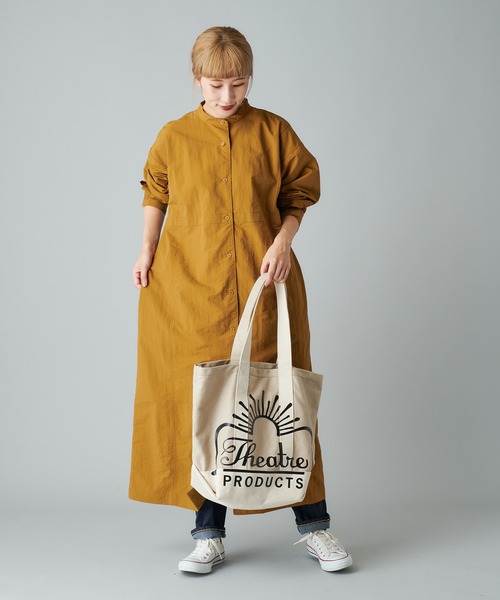 PUAL CE CIN(ピュアルセシン)の「スタンドカラー前開きワンピース(ワンピース・レディース・ブラック/ベージュ/キャメル・FREE)」の11枚目の写真