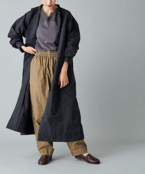 PUAL CE CIN(ピュアルセシン)の「スタンドカラー前開きワンピース(ワンピース・レディース・ブラック/ベージュ/キャメル・FREE)」の17枚目の写真